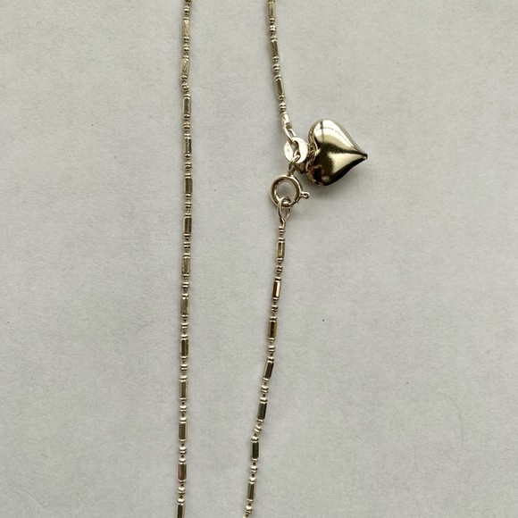 925 Sterling silver ankle bracelet puffy heart charm - Picture 5 of 7